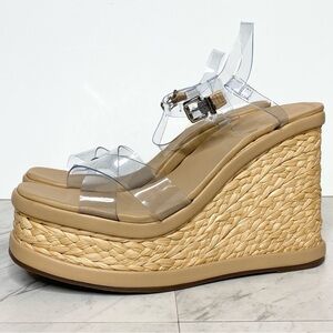 New! Schutz Caryne Wedge Heel Sandal 10 1/2